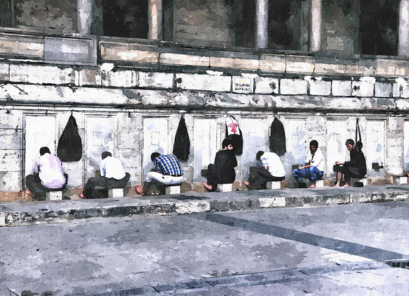worshipers at mosque Istanbul