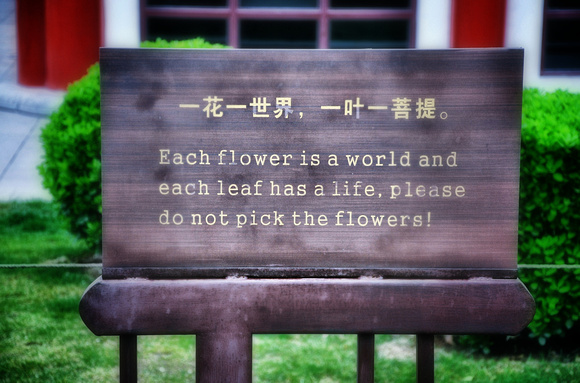 do not pick the flowers.