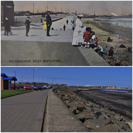 west hartlepool promenade 1908 and 2014