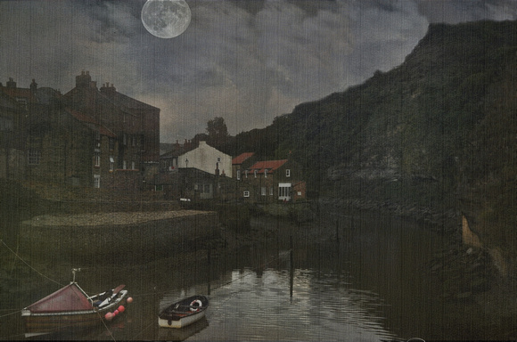 moonlight over staithes