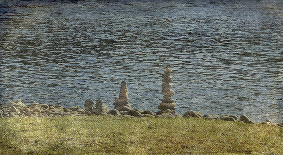 stupas by the river