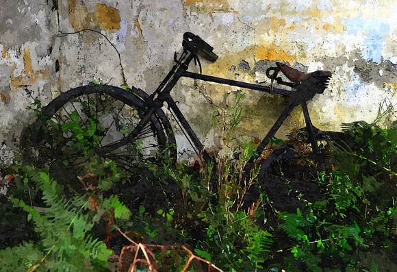old bike in cleggan...