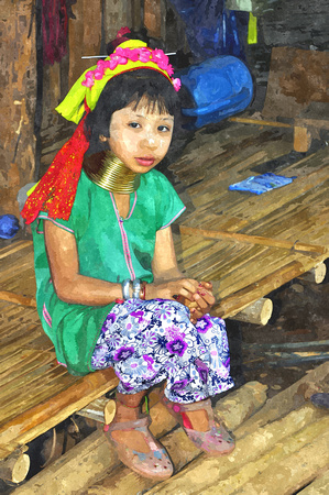child of the karen tribe thailand