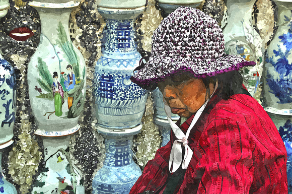lady selling wares tianjin