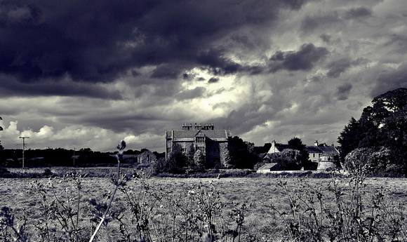 storm clouds over gainford hall